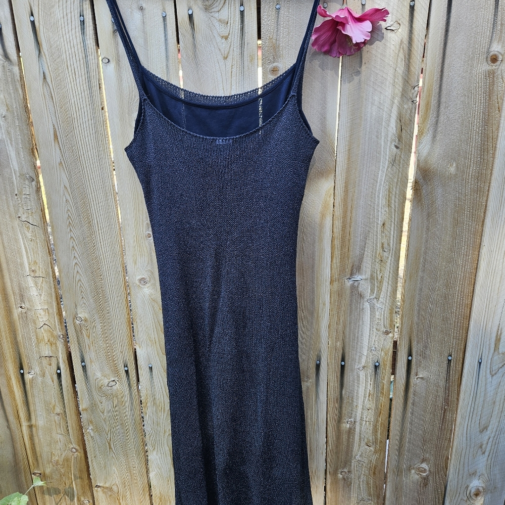 Vintage Sisley black slip dress size M